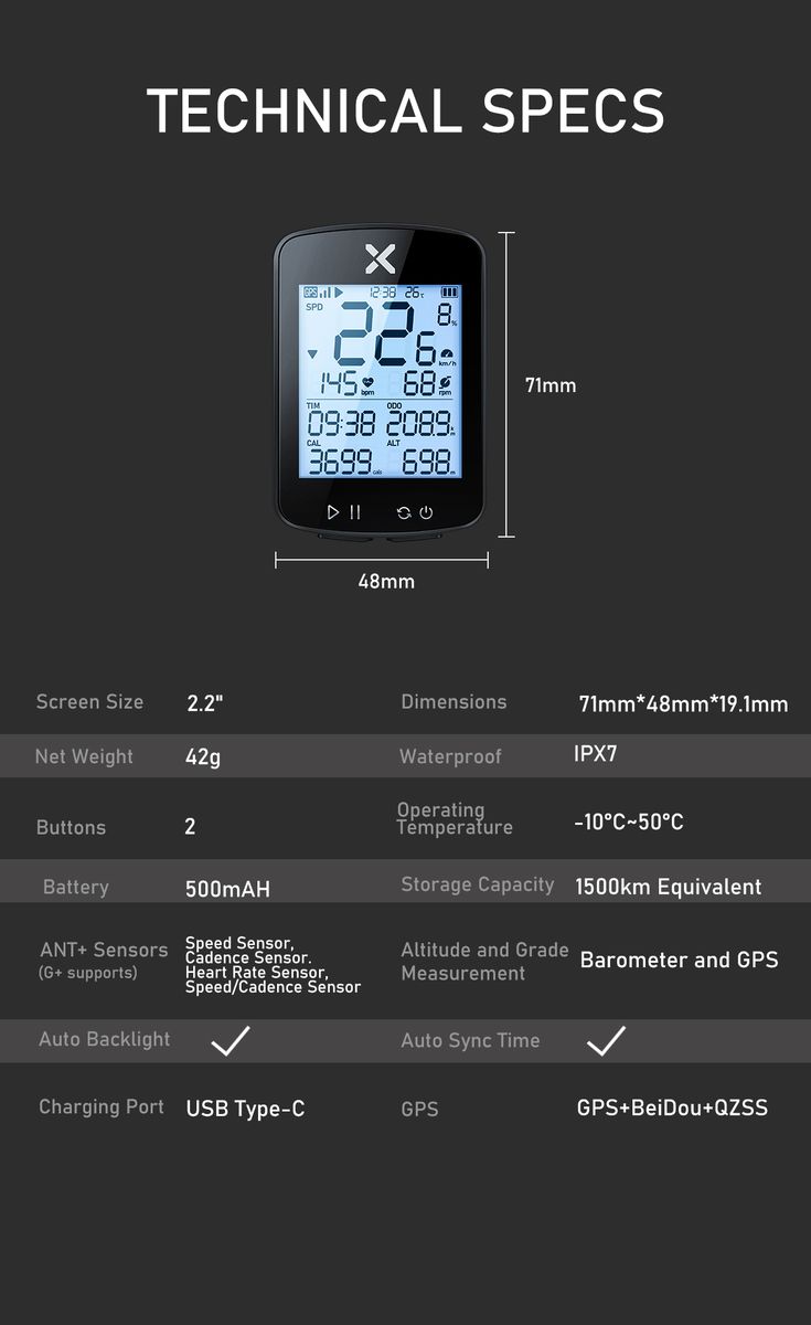 Xoss 2nd Generation G/G+ Cycling Computer