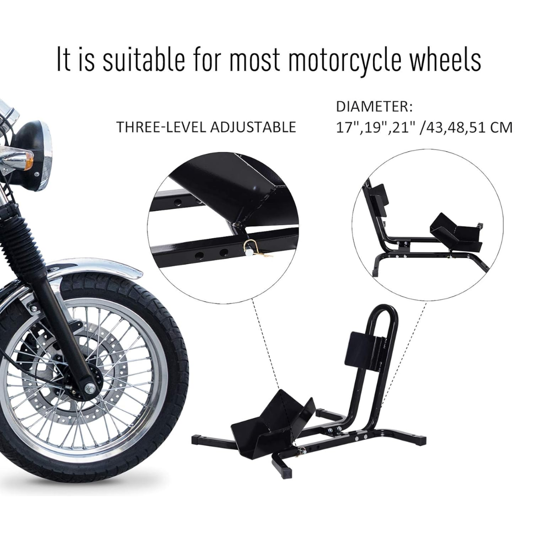 Front Wheel Chock / Stand: Storage / Transport / Service (17"/ 19"/ 21")