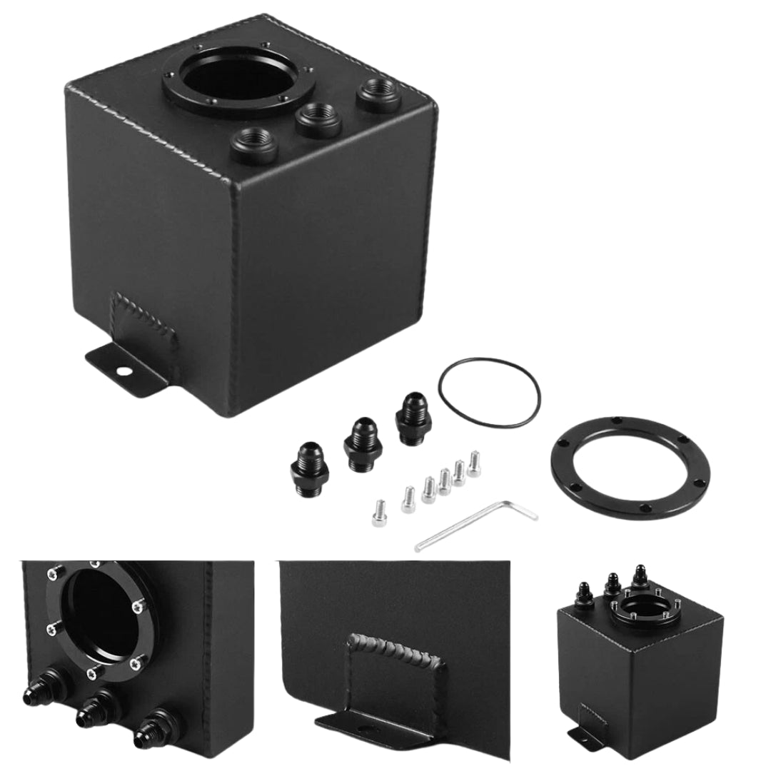Aftermarket Billet Fuel Surge Tank: AN6 (2L) - Black