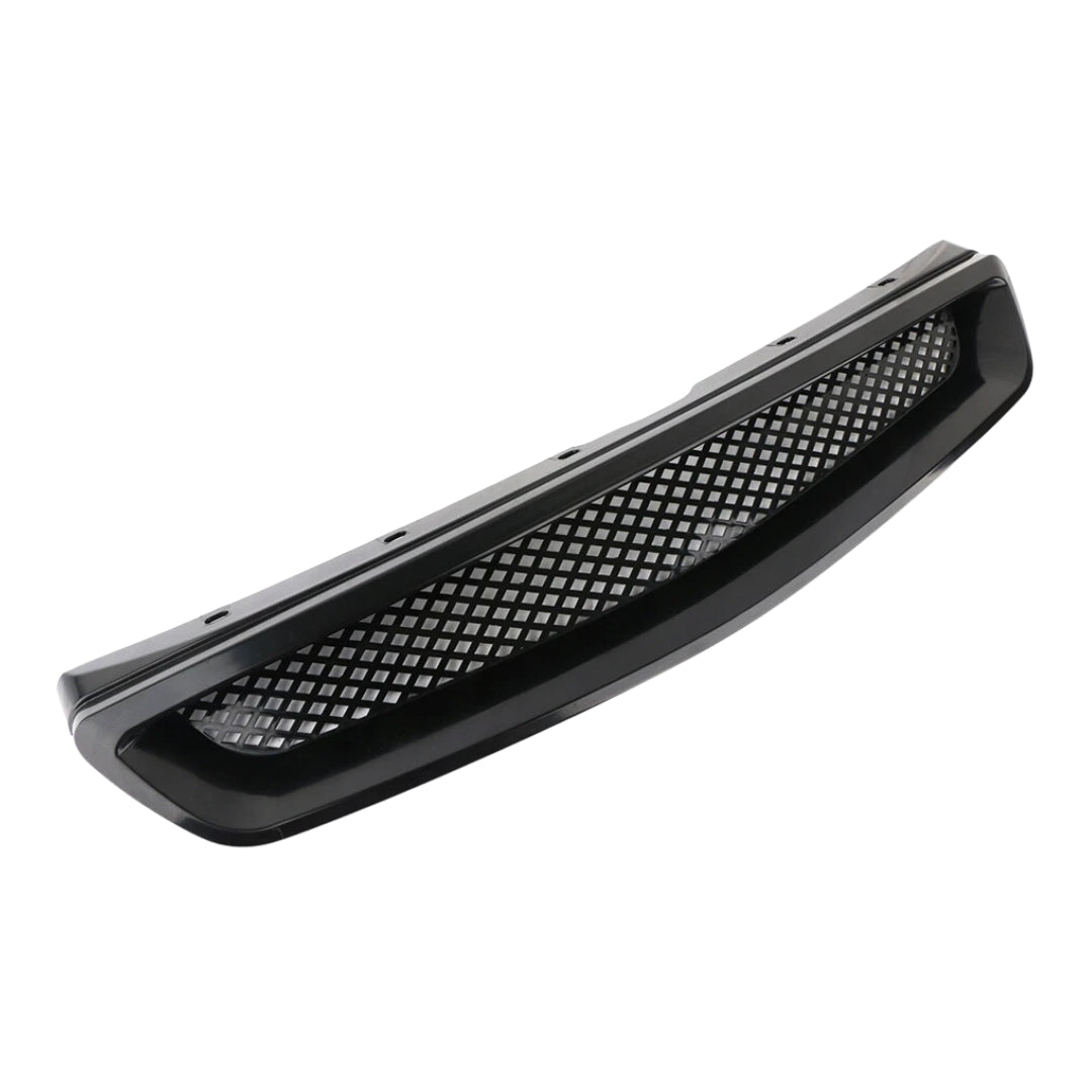 Aftermarket Black Mesh Grill Compatible with Honda Civic (1999-2000)