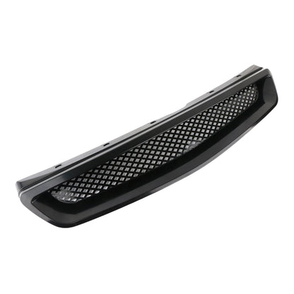 Aftermarket Black Mesh Grill Compatible with Honda Civic (1999-2000)