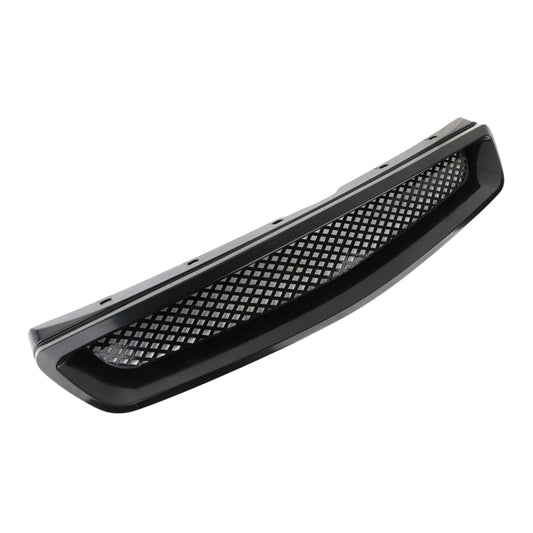 Aftermarket Black Mesh Grill Compatible with Honda Civic (1999-2000)