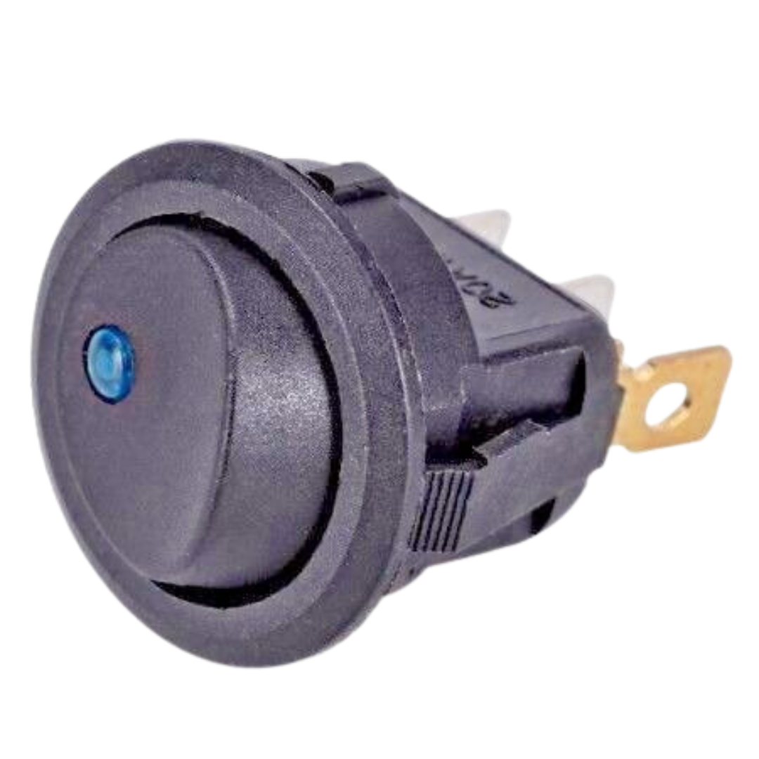 Mini Round On/Off Rocker Toggle Switch 3-Pin with LED (4-Piece)