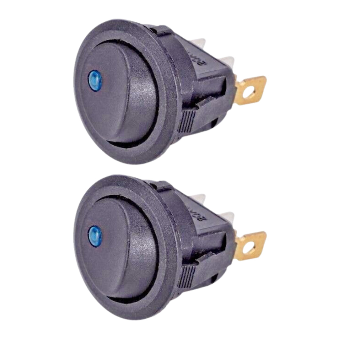 Mini Round On/Off Rocker Toggle Switch 3-Pin with LED (4-Piece)
