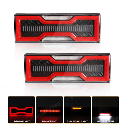 Aftermarket LED Tail Light Set Compatible with Land Cruiser 79 - Smoke Lens