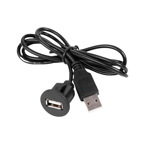 Automotive USB A Male to Flush Mount Female Socket Panel Extension Cable
