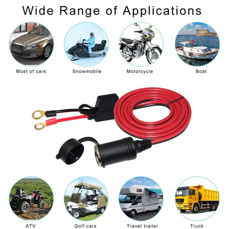 Female Cigarette Lighter Socket Battery Eyelet Ring Terminal