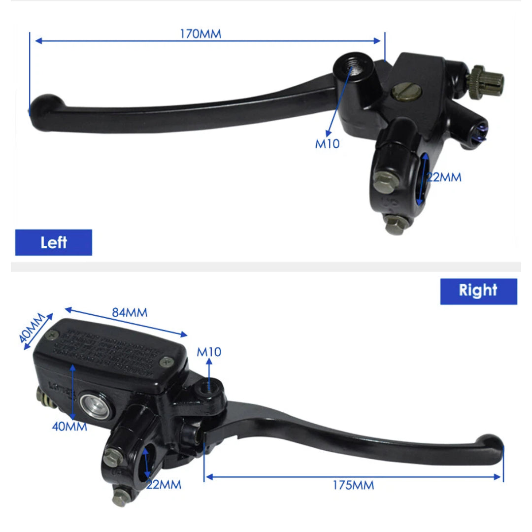 Hydraulic Brake & Cable Clutch Perch/ Lever Set (22mm)