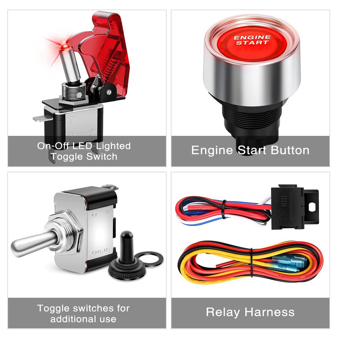 5 in 1 Ignition Switch Panel 12V 30A with Engine Start Button
