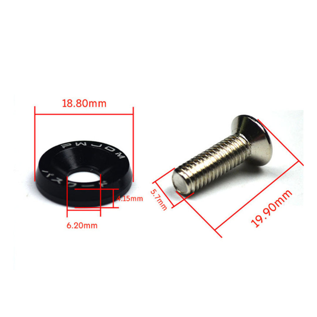 Aftermarket JDM Styling M6 Bolt & Washer kit (10-Piece)
