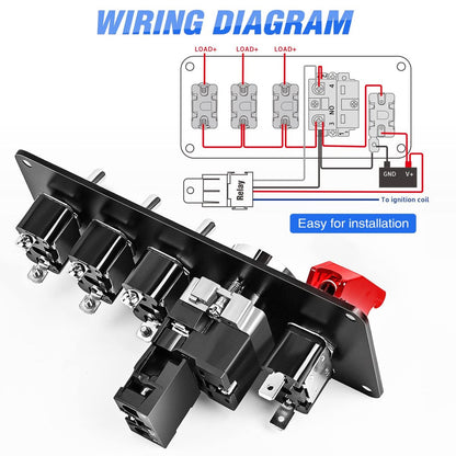 5 in 1 Ignition Switch Panel 12V 30A with Engine Start Button