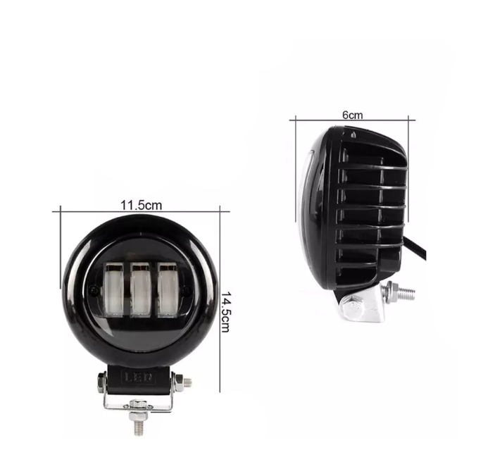 Set of 2 Aluminum 6000K LED 30W Spot Light Round