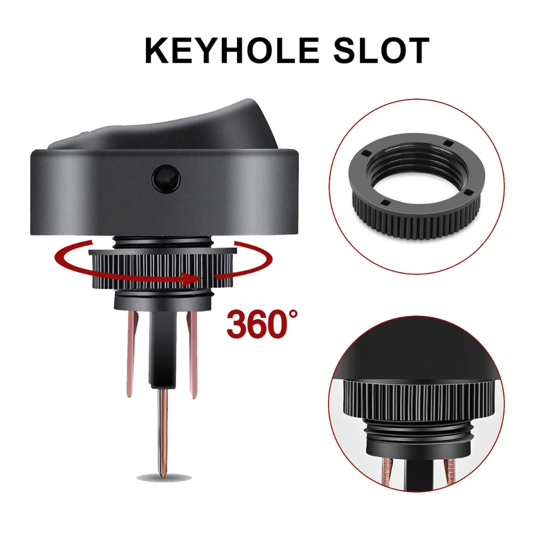 3 Pin Rocker Toggle Switch : 12V/ 30A (4 Pack)