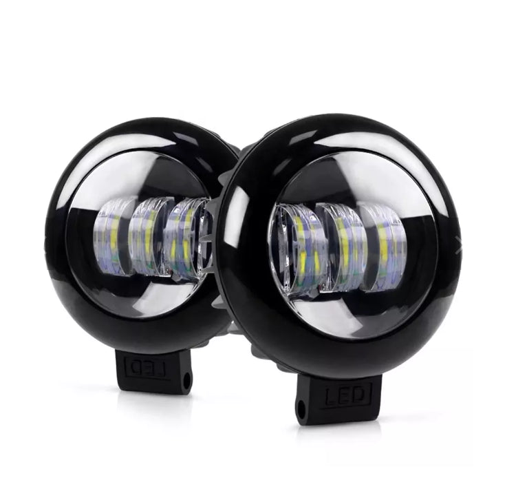Set of 2 Aluminum 6000K LED 30W Spot Light Round