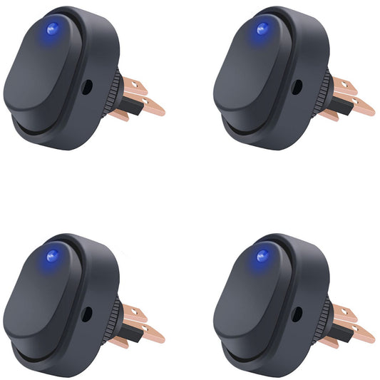 3 Pin Rocker Toggle Switch : 12V/ 30A (4 Pack)