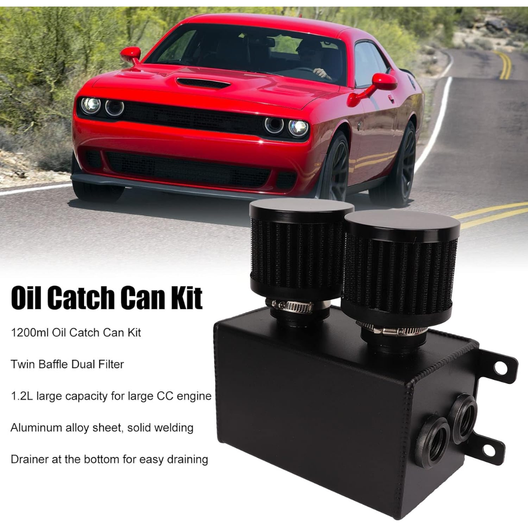Automotive Alum Oil Catch Can + Dual Filter (1.2L)