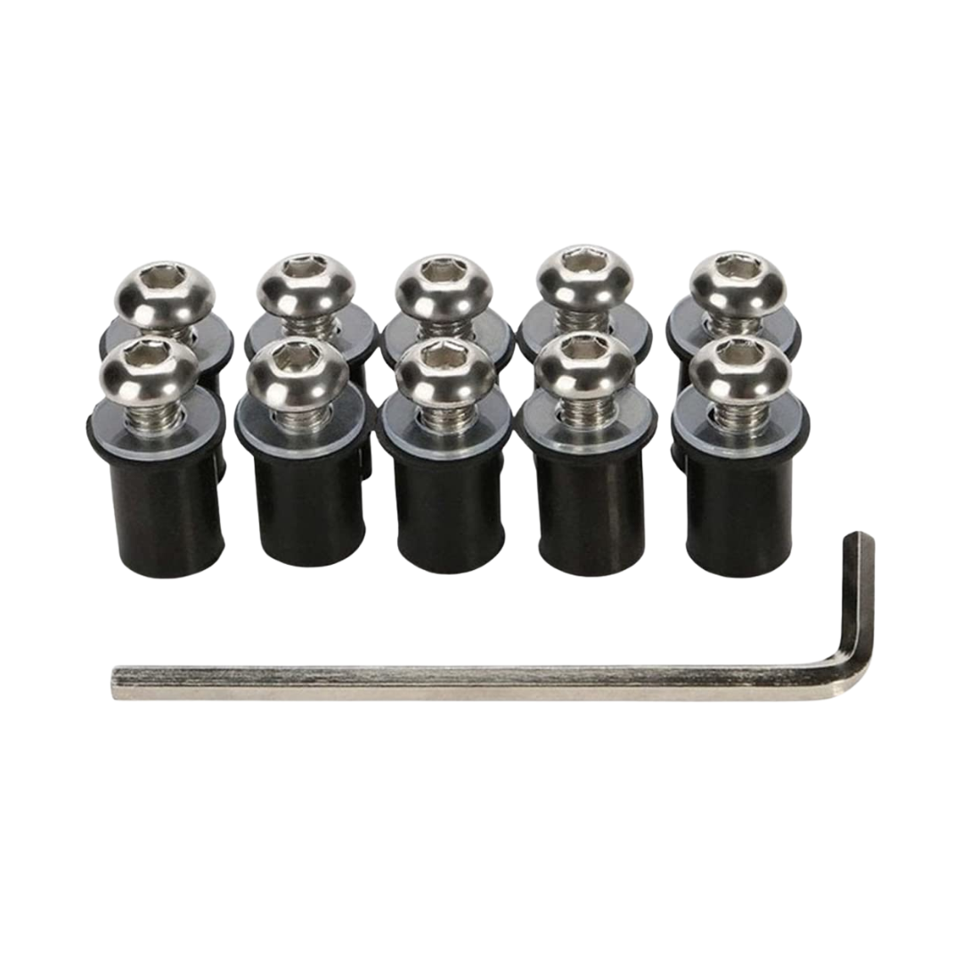M6 Screen Rubber Well Nuts & Bolts (10-Piece)