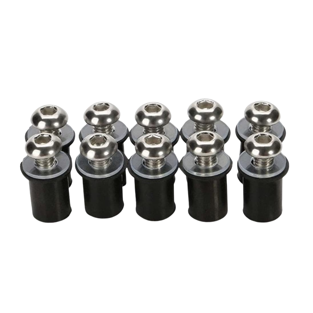 M6 Screen Rubber Well Nuts & Bolts (10-Piece)