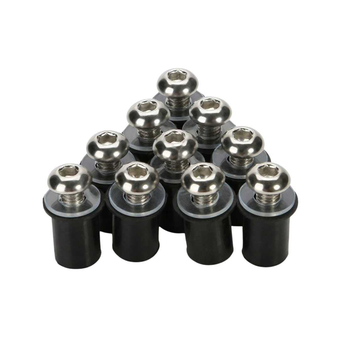 M6 Screen Rubber Well Nuts & Bolts (10-Piece)