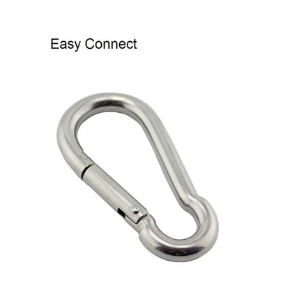 Silver Carabiner Spring Snap Hook Clip 5/6/7/8/9mm (5-Piece)