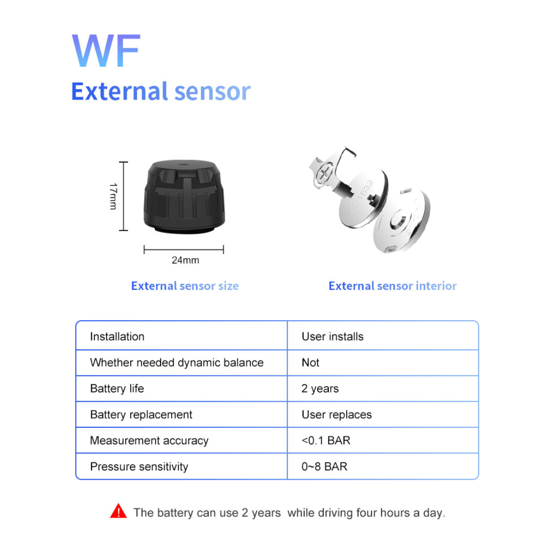 Automotive Solar Tyre Pressure Monitor System (4-Sensors)