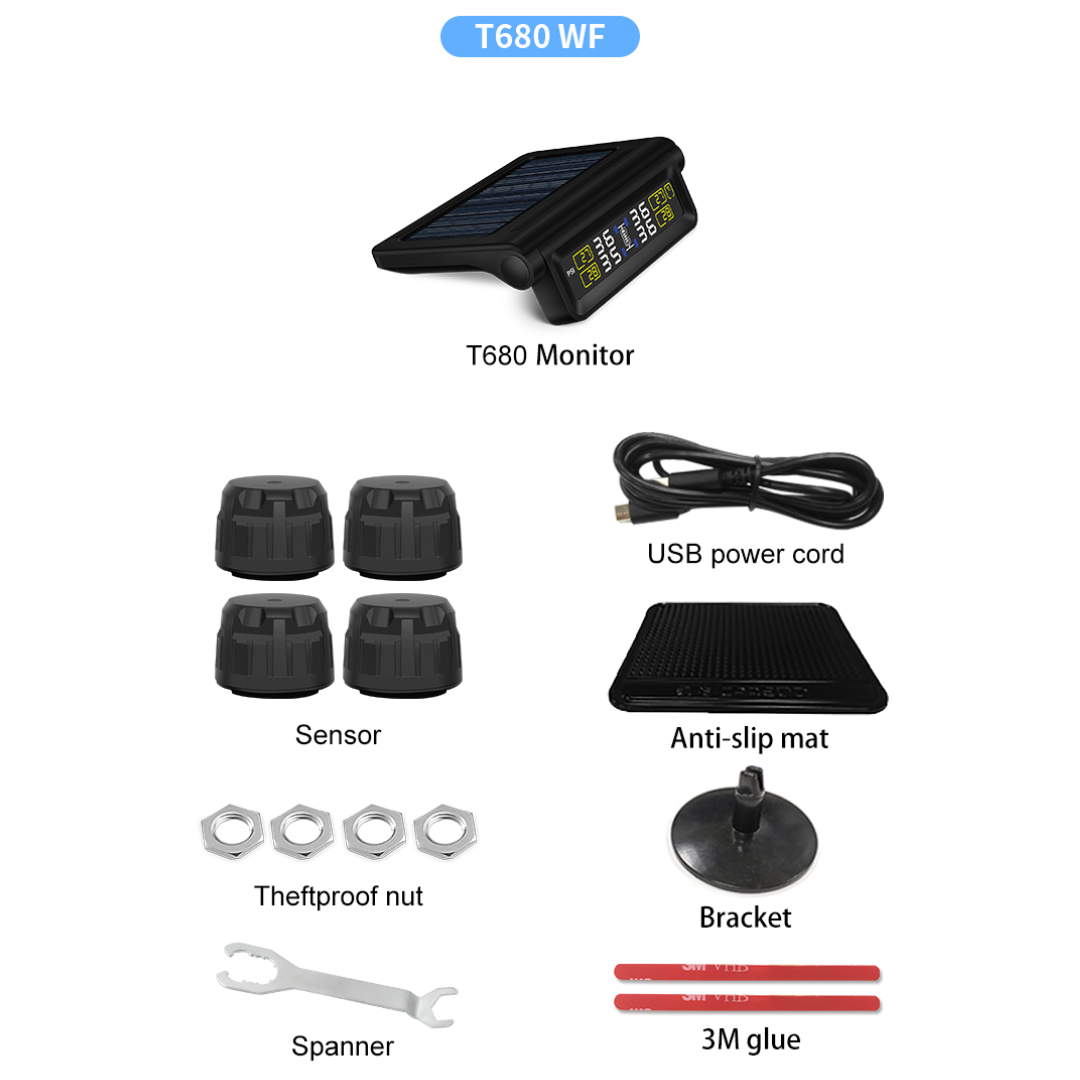 Automotive Solar Tyre Pressure Monitor System (4-Sensors)