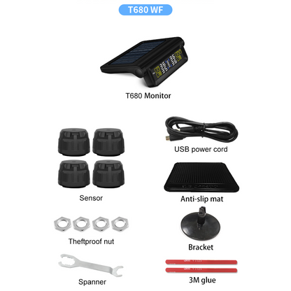 Automotive Solar Tyre Pressure Monitor System (4-Sensors)