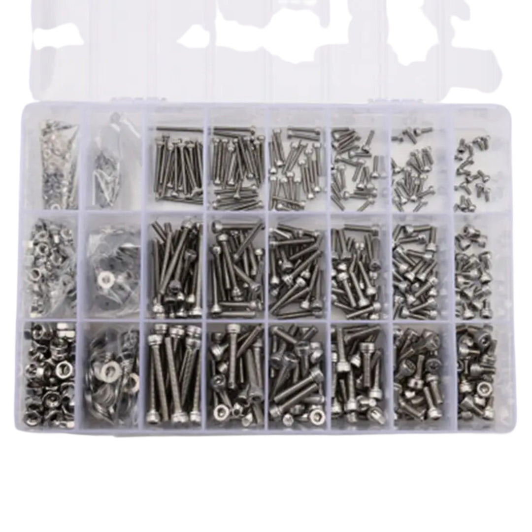 Stainless Steel Allen Key Bolt/ Washer/ Nut Kit: M2/M3/M4 (1080-Piece)