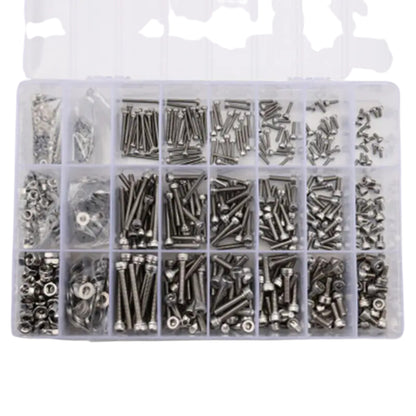 Stainless Steel Allen Key Bolt/ Washer/ Nut Kit: M2/M3/M4 (1080-Piece)