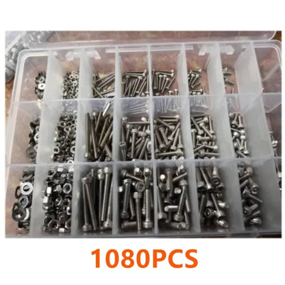 Stainless Steel Allen Key Bolt/ Washer/ Nut Kit: M2/M3/M4 (1080-Piece)
