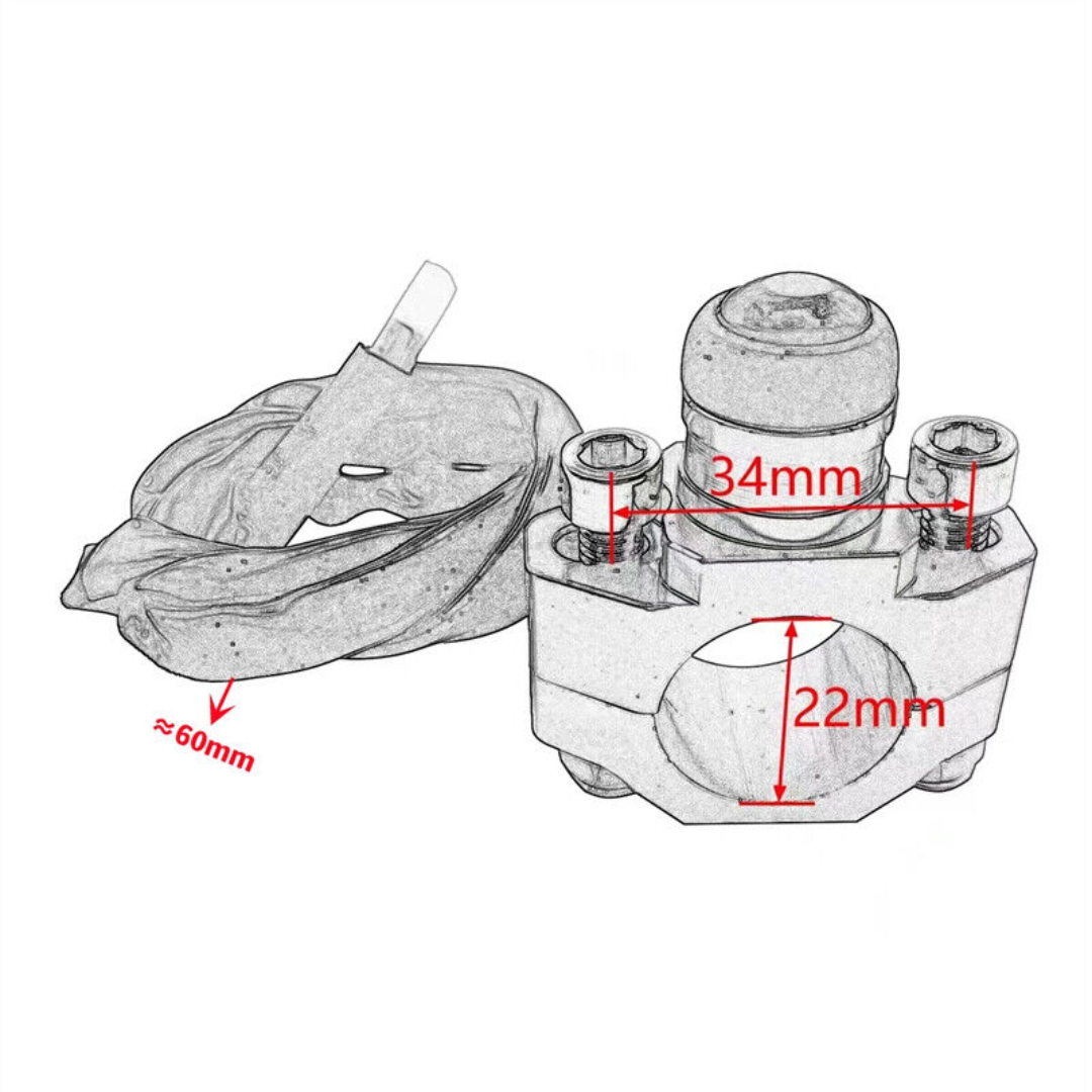 MC Stop/ Start Kill Switch Button With CNC Mounting Bracket (22mm)