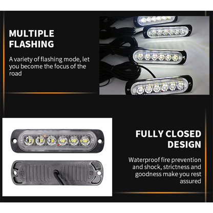 Automotive Flashing Strobe LED Warning Light Set (4-Lights)