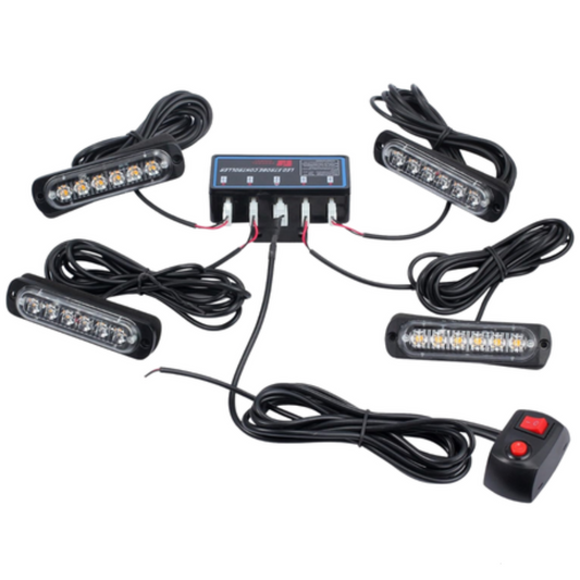 Automotive Flashing Strobe LED Warning Light Set (4-Lights)