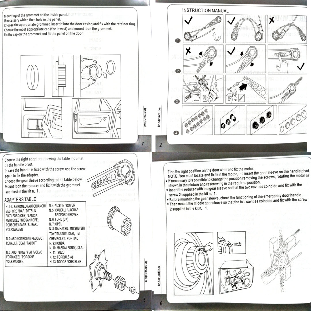 Universal/ Custom Vehicle Electric Window Kit 12V (2-Door)
