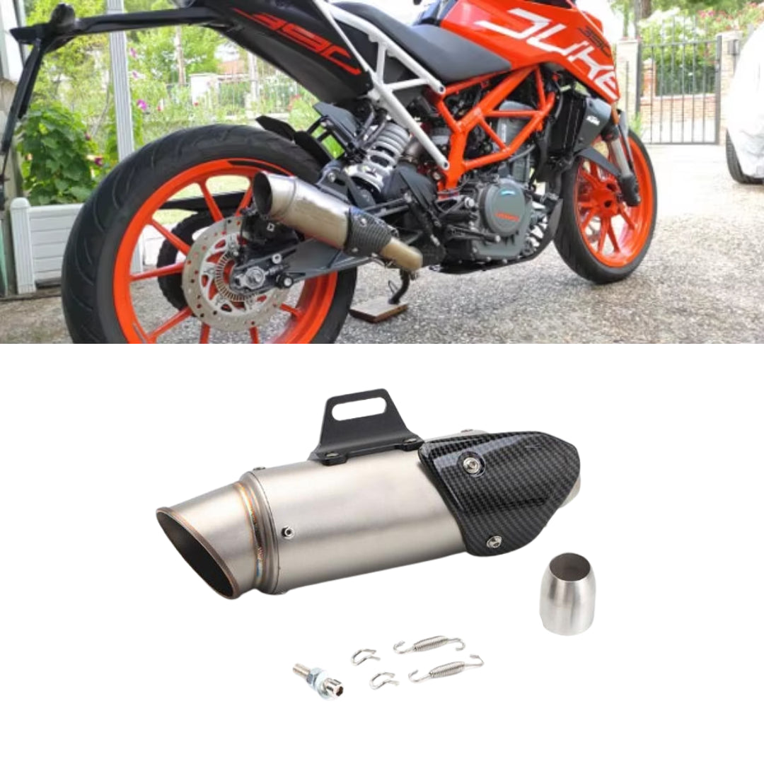 Aftermarket Motorcycle Short Exhaust with Cover (51mm) - Silver