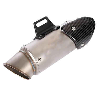 Aftermarket Motorcycle Short Exhaust with Cover (51mm) - Silver