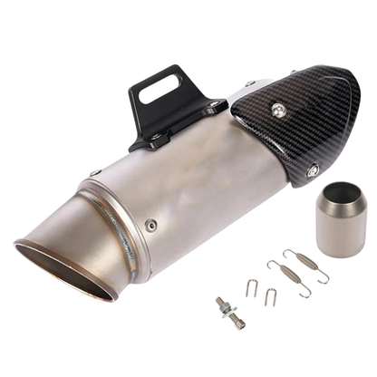 Aftermarket Motorcycle Short Exhaust with Cover (51mm) - Silver