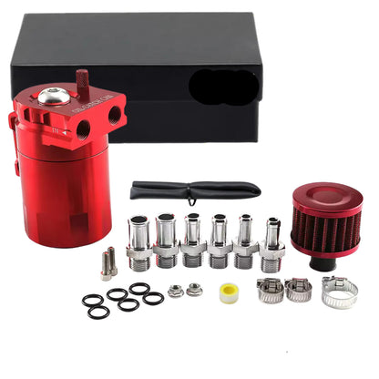 Automotive Oil Catch Can & Filter: Red (300ml)