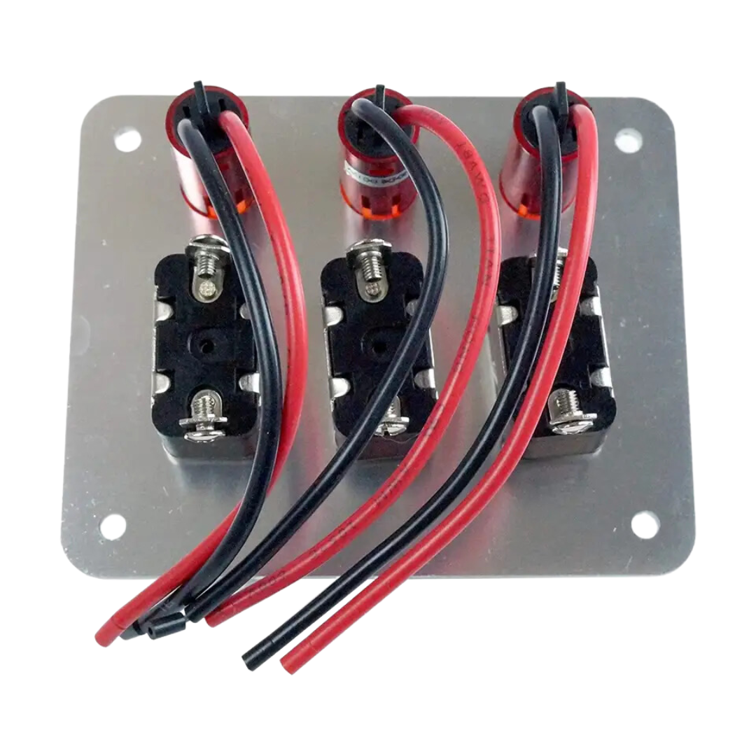 Automotive Toggle Switch Panel with Red Indicator Lights & Relay