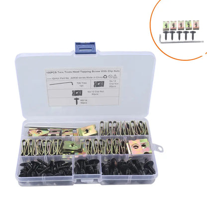 Auto M5x16 Torx Screw & Clip Set: Universal/ VW/ Audi & Seat (100-Piece)