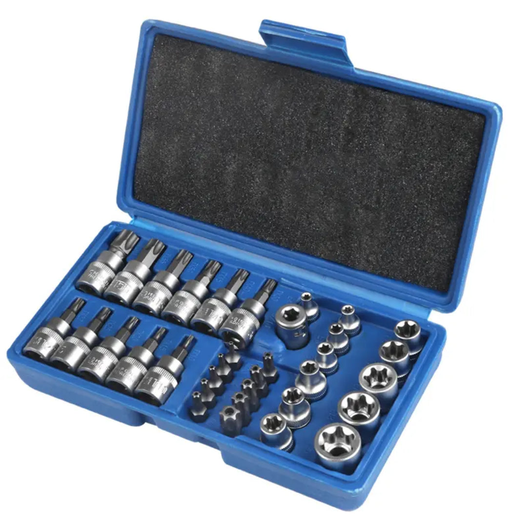 Torx Bit Socket Set Tools 3/8'' (34-Piece)