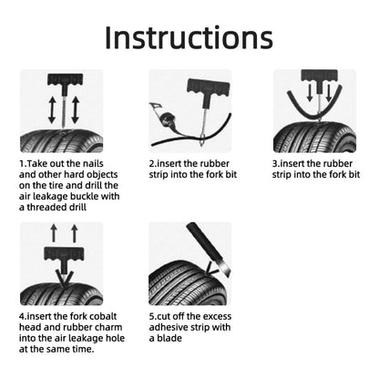 Automotive Tubeless Puncture Tyre Repair Kit (8-Piece)