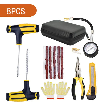 Automotive Tubeless Puncture Tyre Repair Kit (8-Piece)