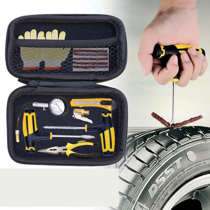 Automotive Tubeless Puncture Tyre Repair Kit (8-Piece)