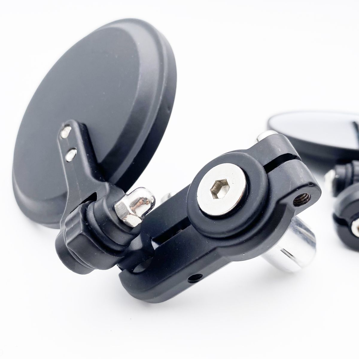 Universal Round Folding Bar End Side Mirrors Set