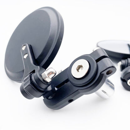 Universal Round Folding Bar End Side Mirrors Set