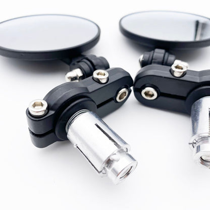 Universal Round Folding Bar End Side Mirrors Set
