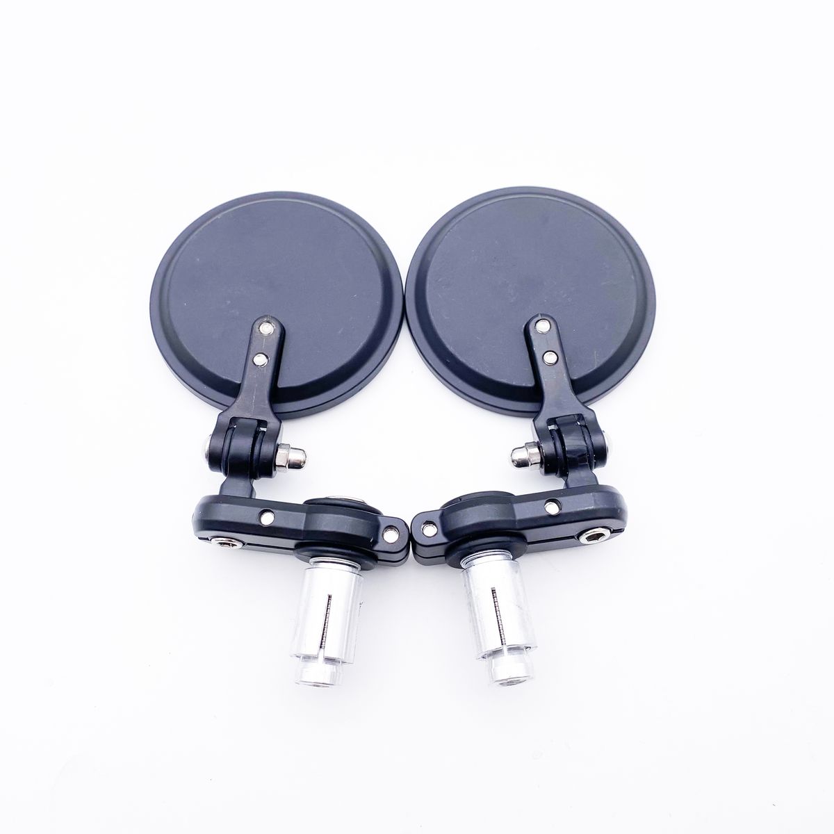 Universal Round Folding Bar End Side Mirrors Set