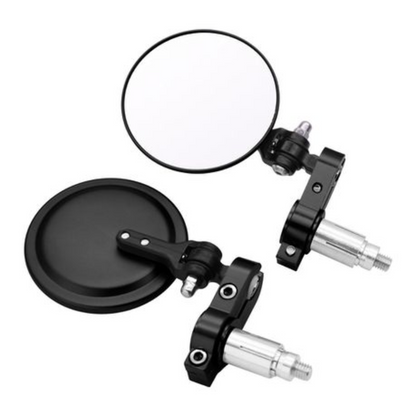 Universal Round Folding Bar End Side Mirrors Set