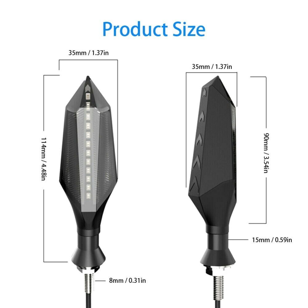 Universal Motorcycle Indicators: Flowing LED Set